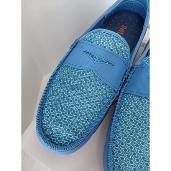 SWIMS Mens Size 15 Printed Penny Loafer‎ Sail Blue Slip On Loafers Shoes NIB